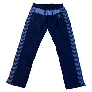 Hummel Athletic Track Pants Black Grey Straight Leg Cotton Blend Women’s Small